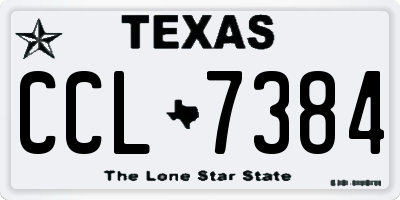 TX license plate CCL7384