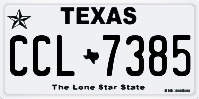 TX license plate CCL7385