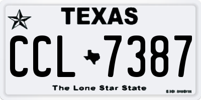 TX license plate CCL7387