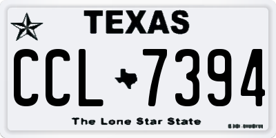 TX license plate CCL7394