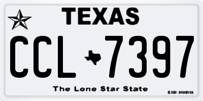 TX license plate CCL7397