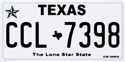 TX license plate CCL7398