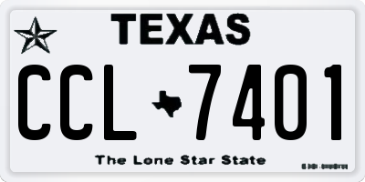 TX license plate CCL7401