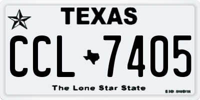 TX license plate CCL7405