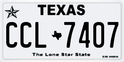 TX license plate CCL7407