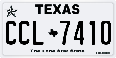 TX license plate CCL7410