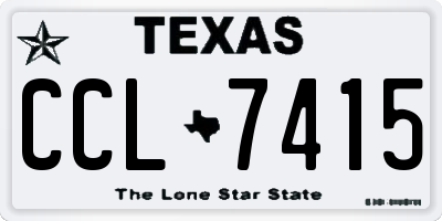 TX license plate CCL7415