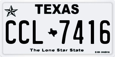 TX license plate CCL7416