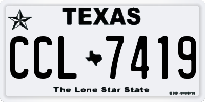 TX license plate CCL7419