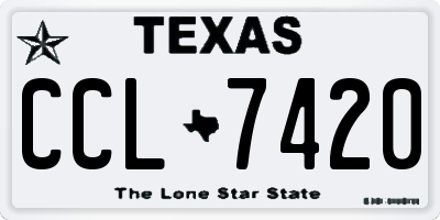 TX license plate CCL7420