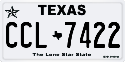 TX license plate CCL7422