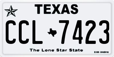 TX license plate CCL7423