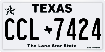 TX license plate CCL7424