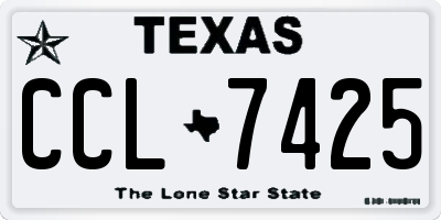 TX license plate CCL7425