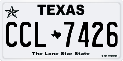 TX license plate CCL7426
