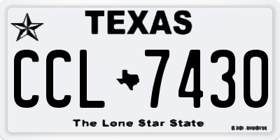 TX license plate CCL7430