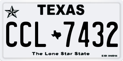 TX license plate CCL7432