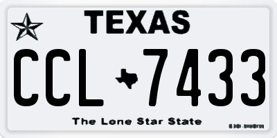 TX license plate CCL7433