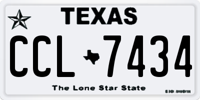 TX license plate CCL7434