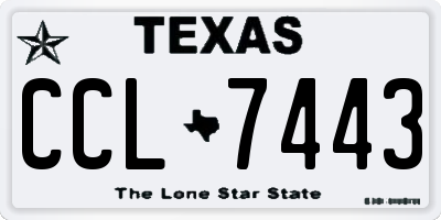 TX license plate CCL7443