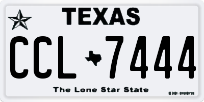 TX license plate CCL7444