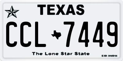 TX license plate CCL7449