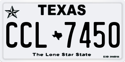 TX license plate CCL7450