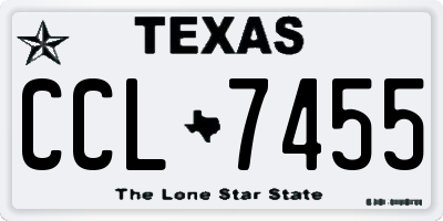 TX license plate CCL7455