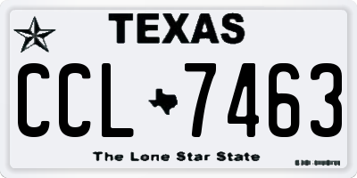 TX license plate CCL7463