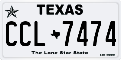 TX license plate CCL7474