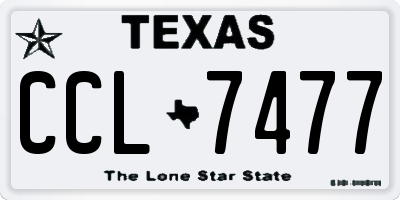 TX license plate CCL7477