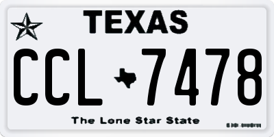 TX license plate CCL7478