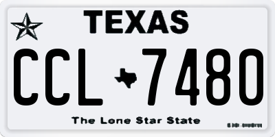 TX license plate CCL7480