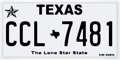 TX license plate CCL7481