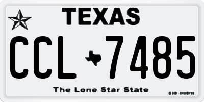 TX license plate CCL7485