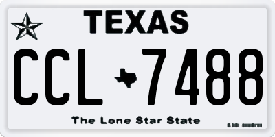 TX license plate CCL7488