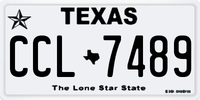 TX license plate CCL7489
