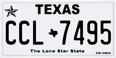 TX license plate CCL7495