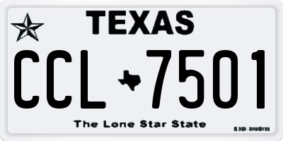 TX license plate CCL7501