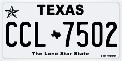 TX license plate CCL7502