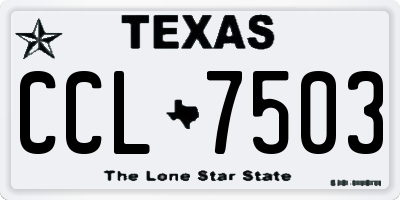 TX license plate CCL7503
