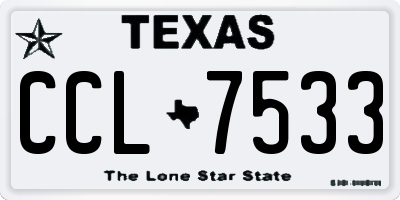 TX license plate CCL7533