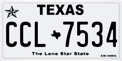TX license plate CCL7534