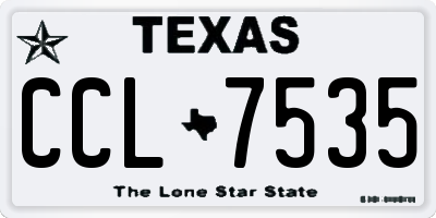 TX license plate CCL7535