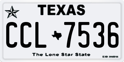 TX license plate CCL7536