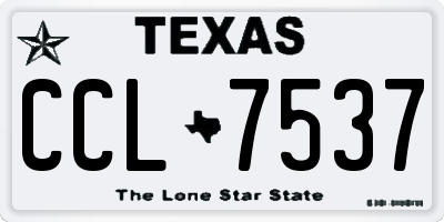 TX license plate CCL7537