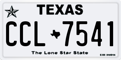 TX license plate CCL7541