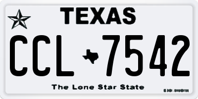TX license plate CCL7542