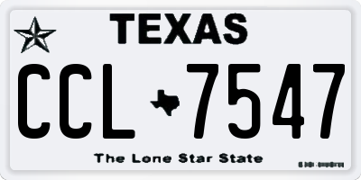 TX license plate CCL7547