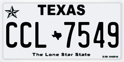 TX license plate CCL7549